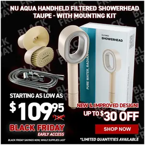 NU Aqua Handheld Filtered Showerhead - Taupe - With Mounting Kit