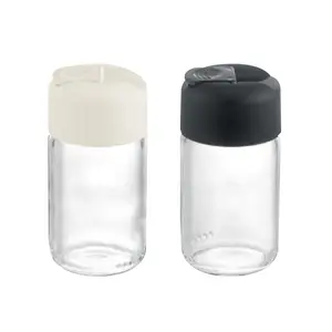 2 Piece Glass Salt Pepper Shaker - Simple High-Quality Design with Easy Refill Twist Off Top for Kitchen Seasoning Utensils