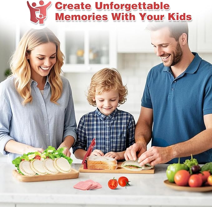 Uncrustables Sandwich Maker Sealer Cutter Sandwich Cutter Maker Maker for Kids Lunch - 3.7 Inch Circle Shape Sandwich Cutter and Sealer, Breakfast & Lunchboxes