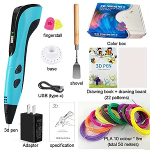 Newest 3D Printing Pen Set, Kids Toys with Charger, LCD Display and PLA Filament, Creative Drawing DIY Gift for Kids, 3D Printer Accessory for Birthday Presents