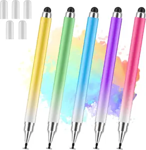 Stylus Pens for Touch Screens, Universal 2 in 1 Stylus Pen for iPad Compatible with iPhone, iPad, Android, Microsoft Tablets, Phones, Surface,[5 Pack]-Blue,Green,Pink,Purple,Yellow