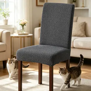 Set of 4/6 Dining Chair Covers, Stretch Kitchen Parsons Chair Covers for Home, Hotel, and Banquet Use Washable