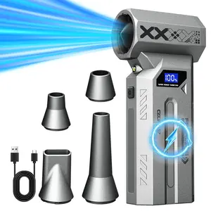 Handheld Wireless Mini Blower, USB Rechargeable High Speed Supercharging Hurricane, Portable Mini Blower for Car, Home, Office