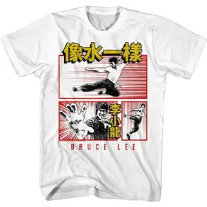 Bruce Lee Men's T shirt Ninja Sketch Art Graphic Tee Kung Fu Martial Artist Le