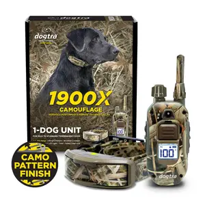 Dogtra 1900X Camouflage - 3/4 Mile - Remote Training E-Collar | Rechargeable Waterproof Dog Training Collar with Audible Tone & Vibration Modes, LED Light & Removable Contact Points - For Dogs 35 lbs+
