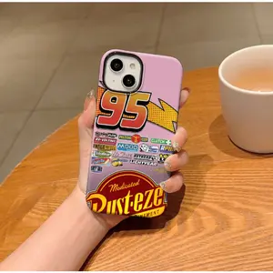 feilinCars Lightning McQueen 95 Phone Case for iPhone 17 16e 16 15 14 13 12 11 XR XSMAX 7 8 Air Pro Max Plus Luxury Double-layer Cover