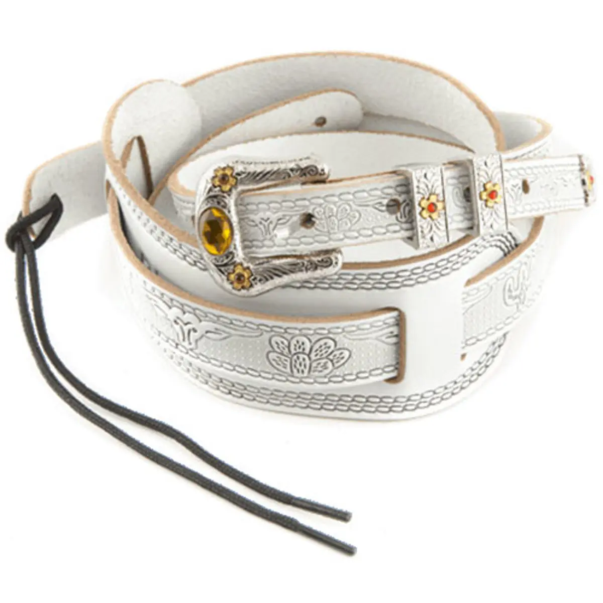 Gretsch Tooled Leather Vintage Style Guitar Strap, White