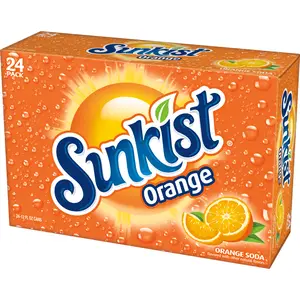 Sunkist Orange Soda Pop, 12 fl oz, 24 Pack Cans