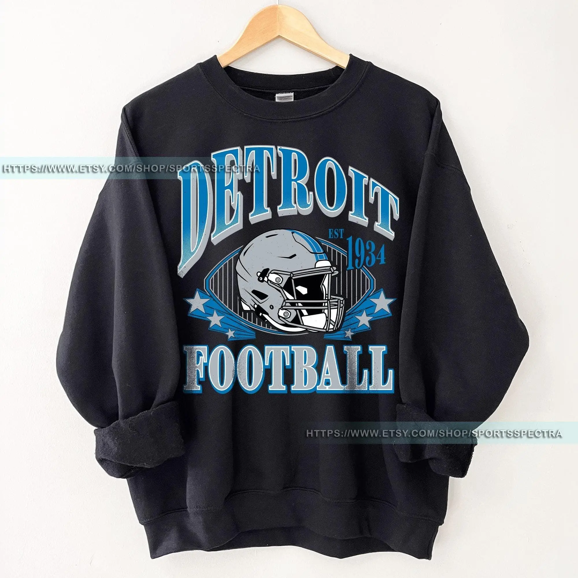 [Sale Up To 50%] Detroit Football Vintage Sweatshirt, Detroit Football Sweater, Detroit Football Shirt, Detroit Sweater, Sunday Football