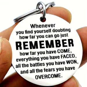 1pc Inspirational Keyring For Women & Men Birthdays, Graduations, Christmas, Easter Stainless Steel Keyring Gift For Son, Daughter, Him, Her, Best Friend