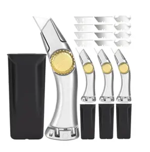 4 Pcs Fixed Blade Navajas para Roofing Utility Knives Heavy Duty Roofer's Knife Utility Knife Roofing Tools，Includes 3 Types of Replacement Blades, Heavy Duty Carpet Cutter for Indoor, Outdoor Use