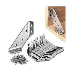 20pcs 90-Degree Stainless Steel Corner Brackets, Mounting Brackets, Sturdy Bracket, Practical Three-Sided Support Angle Braces, Thickened Design for Firm Fixation, Hardware