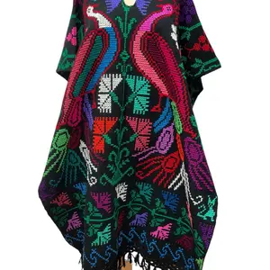 Mexican Women's Handmade Gaban Scarf with Floral Pattern, Traditional Mexican Design, Casual & Coats Womenswear Accessory - Jackets, Tops