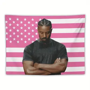 60in x 40in Michael Tapestry - American Flag Wallpaper-like Basketball Decor, Pink Sports Hanging for Living Room, Bedroom, Office - No Installation Needed Gift for MJ Fans, Basketball Room Decor, Bedroom Wall Art, Vibrant Wall Art, Artistic Craftsmanship