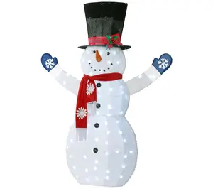 72" Snowman Decoration with White LED Lights