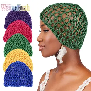 Trending 2026 Solid Color Knit Mesh Hair Cap for Adults, Hollow Out Bald Head Cover Beanie, Breathable Fisherman Net Head Wrap, Hair Bun Holder Turban Hat, Stretchy Soft Lightweight Headscarf, Fashion Head Cover for Chemo, Daily Wear, Hair Styling & Bad H