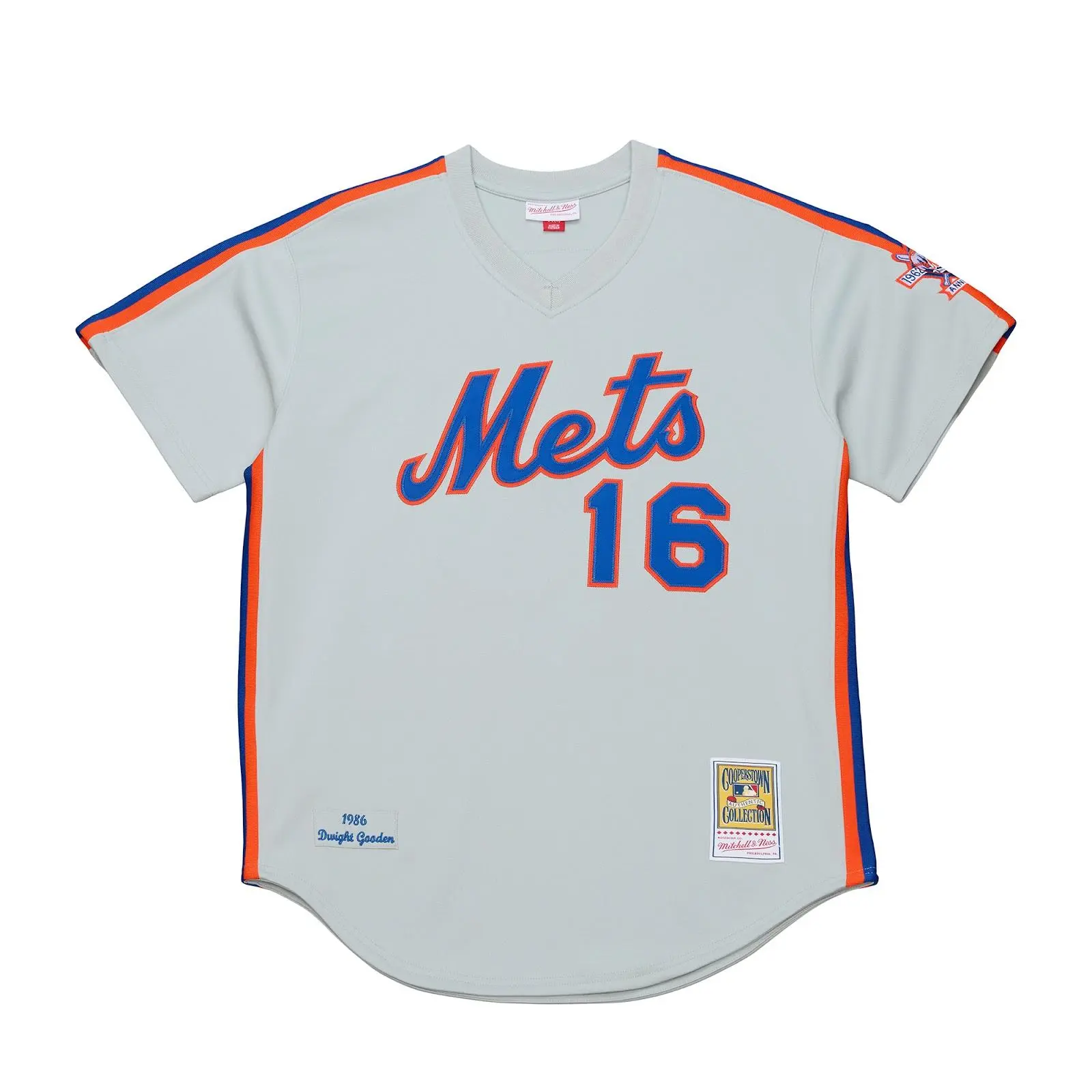 Dwight Gooden New York Mets 1986 Gray Authentic Jersey MLB Throwback Baseball Cooperstown Fan Gear Mitchell & Ness