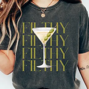 Filthy Martini Shirt, Dirty Martini Lover Gift, Bachelorette Party Shirt, Martini Shirt, Tini Time Tshirt, Women's Clothing,  Martini Cocktail Pullover
