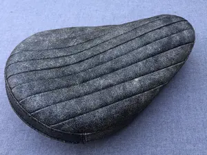 Bates Style Real Distressed Leather Seat Harley Chopper Bobber Triumph Knucklehead Vintage universal solo seat