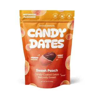 Sweet Peach Candy Dates – Naturally Flavored Fruit Snack Bites | Soft & Chewy Treat
