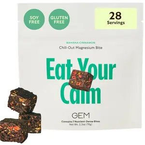 Calm Bite: Magnesium Support - Supports Clarity, Mood, & Digestion - Magnesium, Lemon Balm, Cacao - Essential Minerals, Vitamins, & Nutrients For Wellness - Banana Cinnamon Flavor
