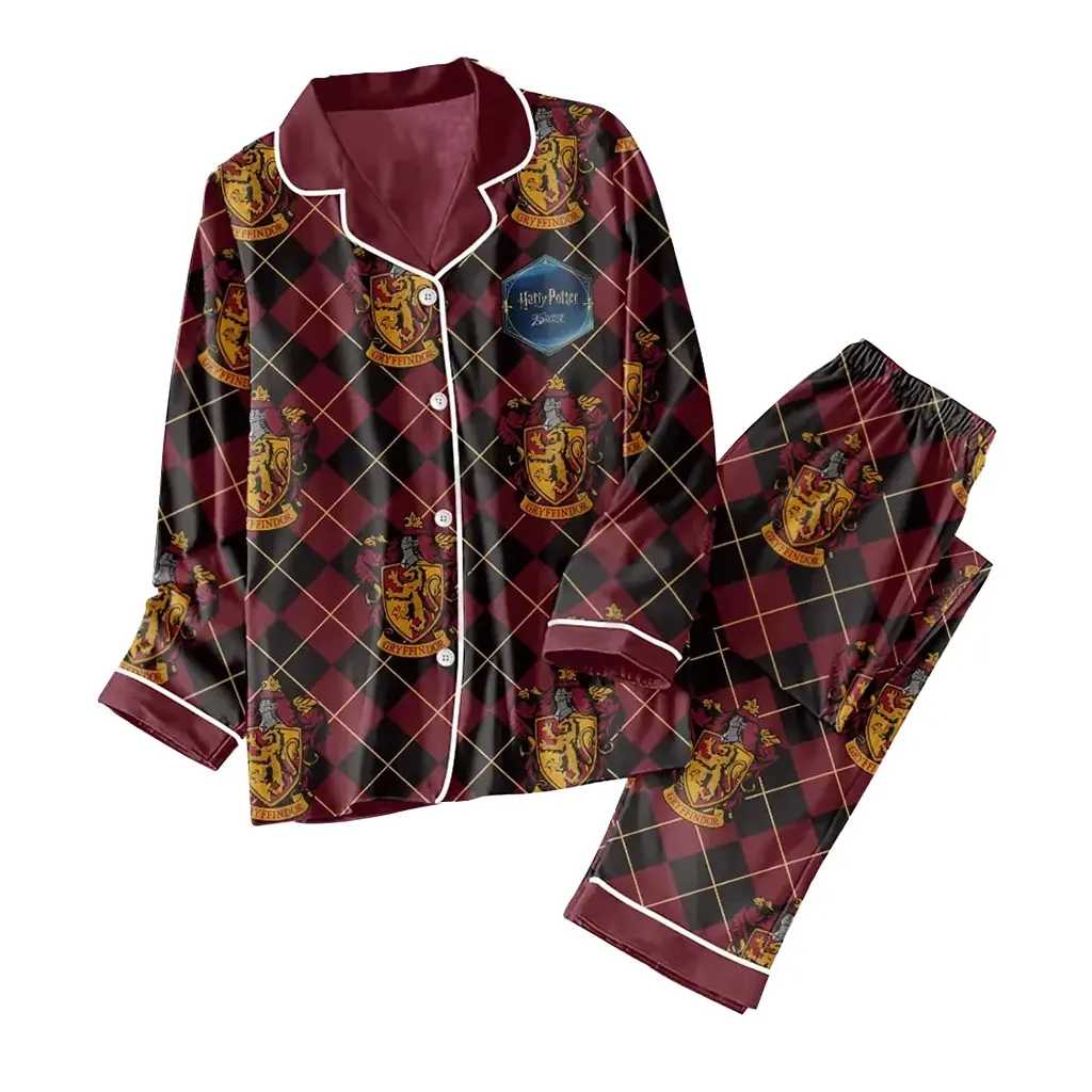 Gryffindor Burgundy Pajamas Set 2026 HG  Merch Birthday Ideas For Sisters