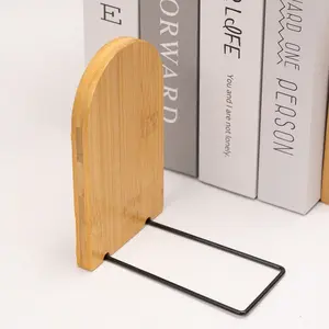 Easy Detachable Wooden Bookend, Non-Slip Bookend for Shelves, Bookend, Bookshelf/CD Holder, Durable Wood Design, Desk & Office Organizer Tidy