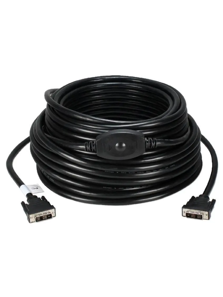 QVS HSD-EQ30MB2 30-Meter FullHD DVI-D 720p-1080p PC & HDTV Video Cable with Built-in EQ Extender