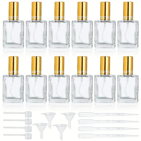 Perfume Spray Bottle, Perfume Dispenser, Empty Perfume Bottle with Funnel & Dropper & Filling Syringe, Portable Travel Perfume Bottle, Refillable Travel Bottles, Makeup Container Set, Makeup Kit, Portable Perfume Bottles
