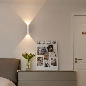 Smart Rechargeable LED Night Light with Motion Sensor RGB Gradient Ambient Lighting Dimmable Wall Lamp Magnetic Stick-On Design USB Charging Long-Lasting Battery for Halloween Bedroom Stairs Hallway Entryway