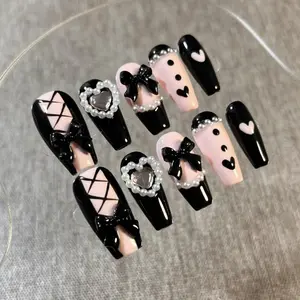 Y2K Style 10pcs Handmade Press On Nail 3D Creative Flower False Nail