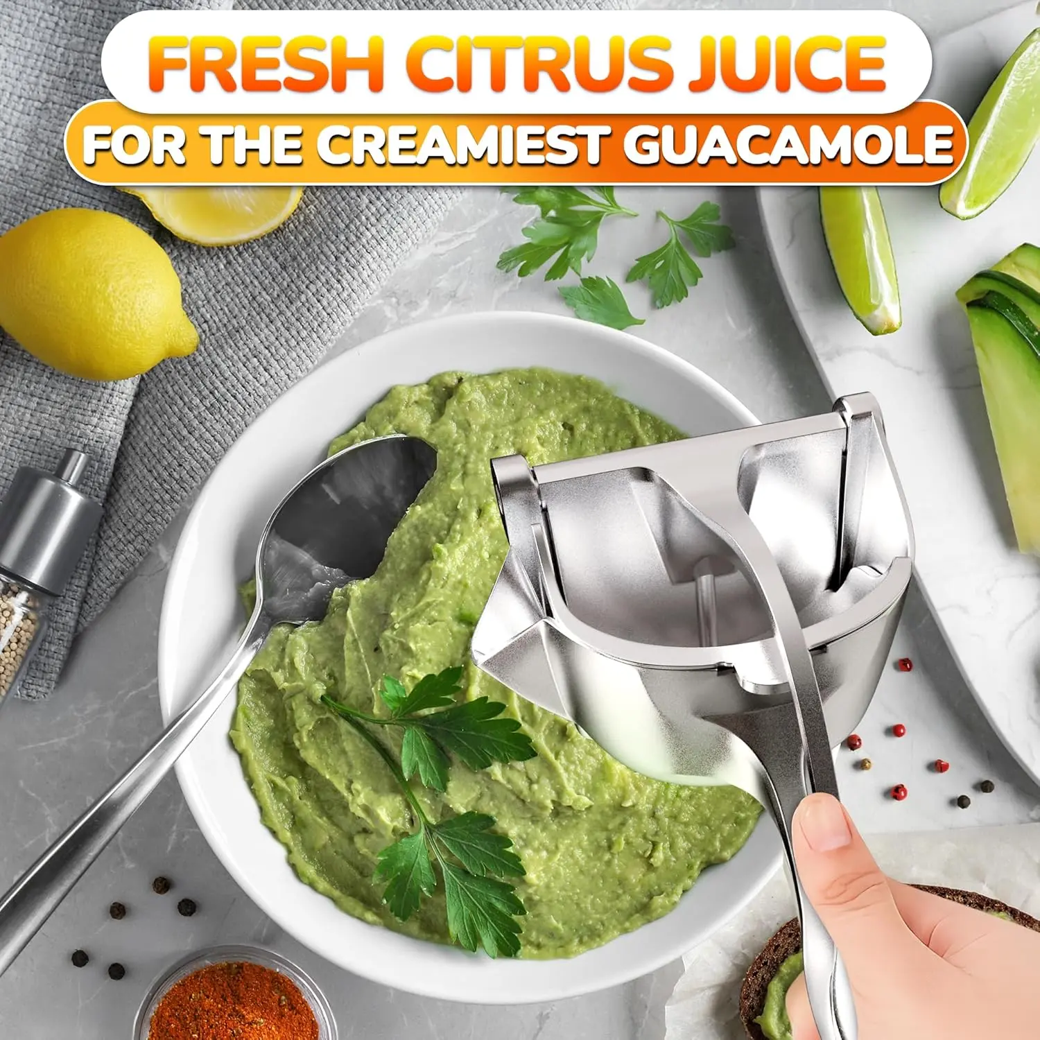 2025 Upgrade Handheld Lemon Squeezer, Fresh Fruit Juice Extractor with Ergonomic Grip, Manual Hand Press Kitchen Utensils, Easy to Clean for Orange Citrus Use