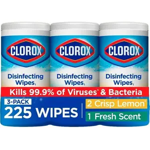 Disinfecting and Cleaning Wipes, Crisp Lemon and Fresh Scent, 75 Count Each, 3 Pack