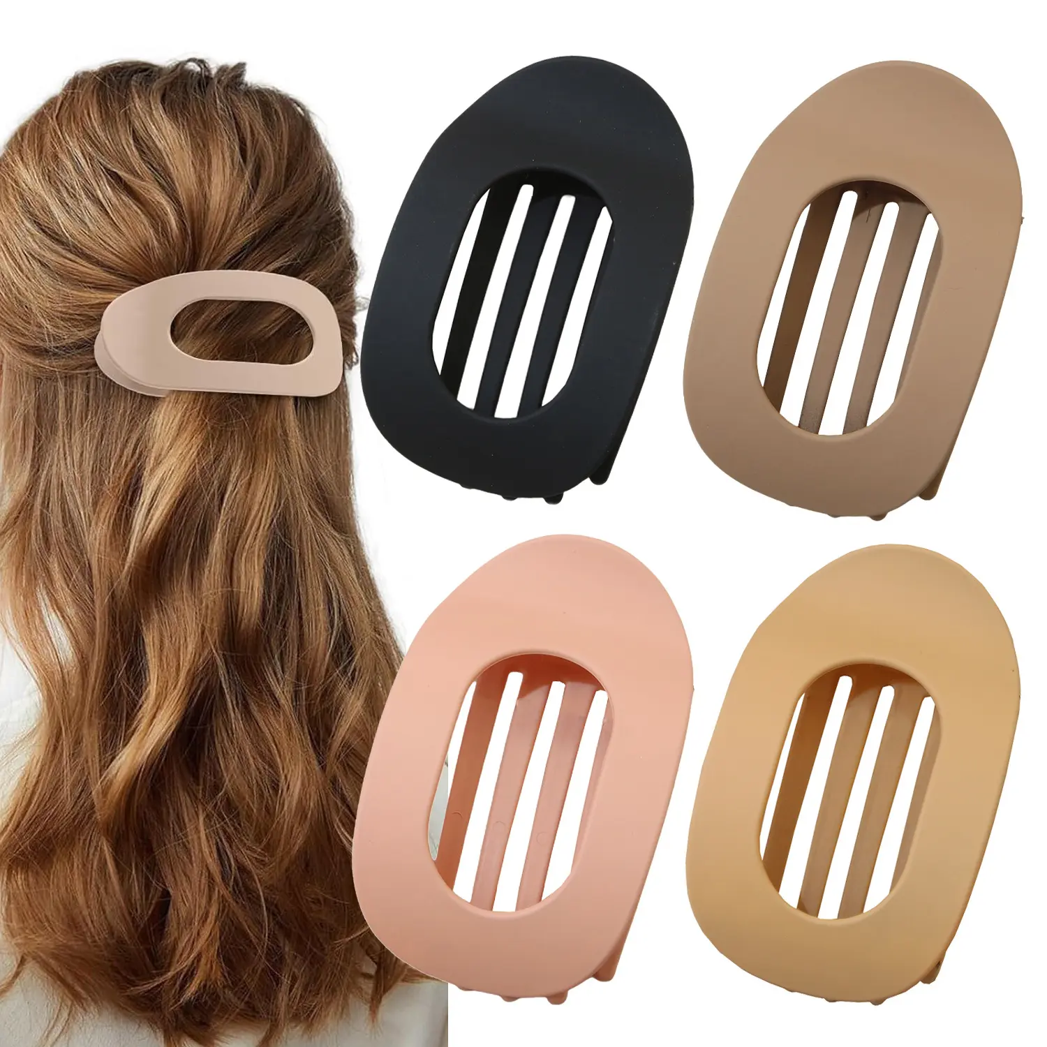 4 piece set C (oval hair clip)