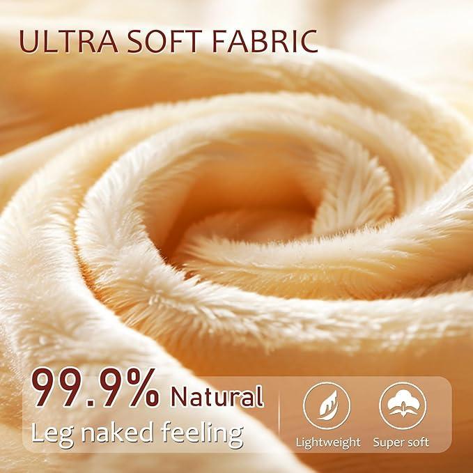 THE ORIGINAL! 4 SHADES SIZE XS - 3XL MAGIC FLEECE LINED LEGGINGS CLOSED FOOT Fleece Tights in Plus Size & Light to Brown Fur Fitted High Waist Cozy Warm