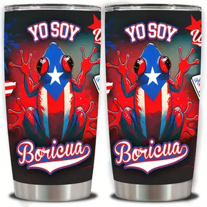 20-oz Puerto Rican Flag Double-Wall Vacuum Insulated Glass Travel Cup, Spill-Proof Lid, Kitchenware Drinkware Tumbler, Ideal for Dads, Christmas Gifts Bottles Water Bottles Portable Mug Flasks Bottled Portable Flasks Bottled Mug Portable bartender