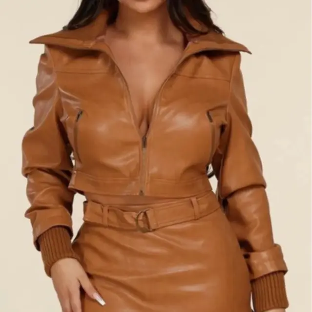 Vegan Leather Skirt Set