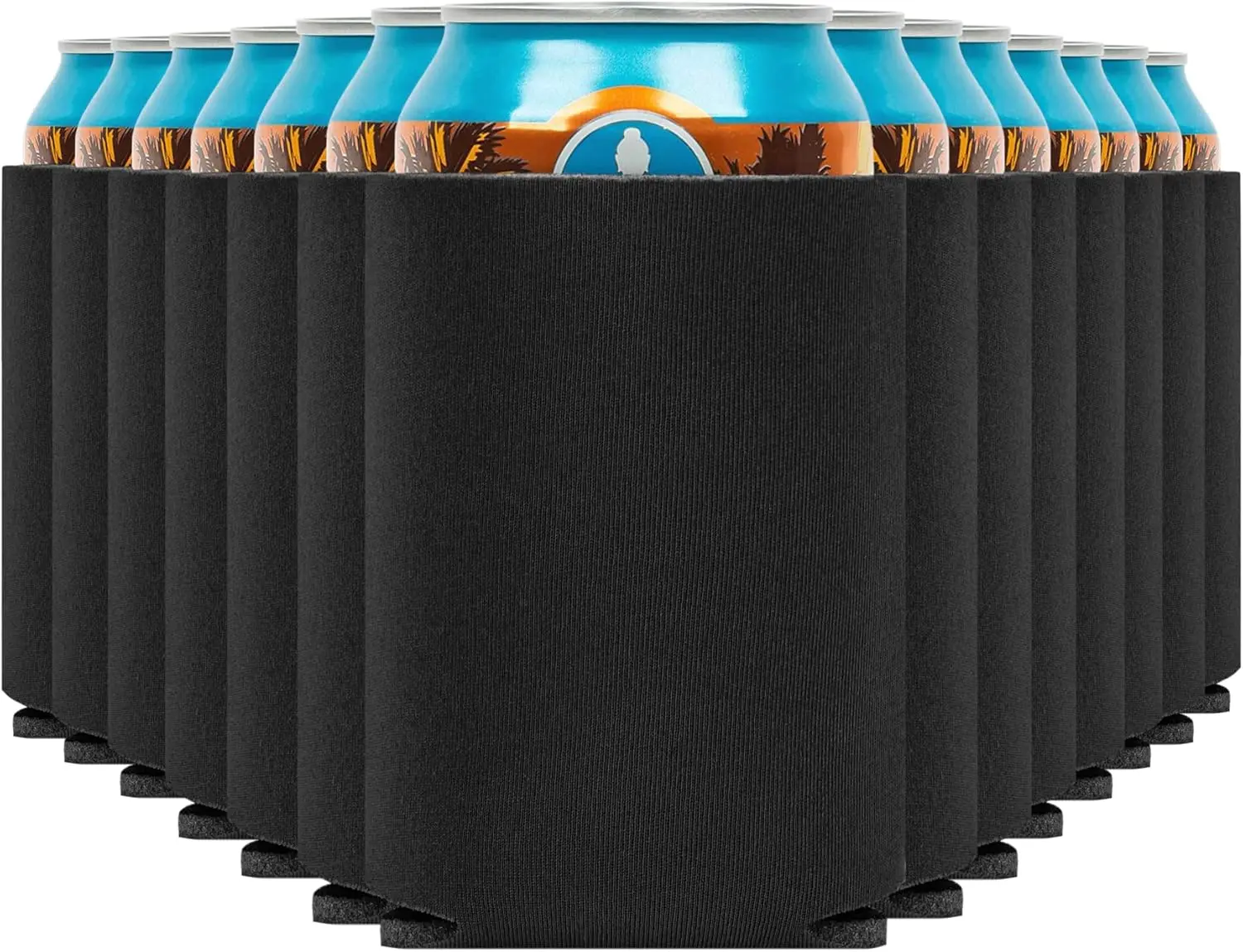 Blank Beer Can Coolers Sleeves (30-Pack) Soft Insulated Beer Can Cooler Sleeves - HTV Friendly Plain Black Can Sleeves for Soda, Beer & Water Bottles - Blanks for Vinyl Projects Wedding Favors & Gifts