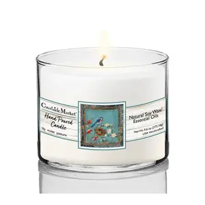 Courtside Market Feather Chic I Circular CandleGlass 9.6 oz.