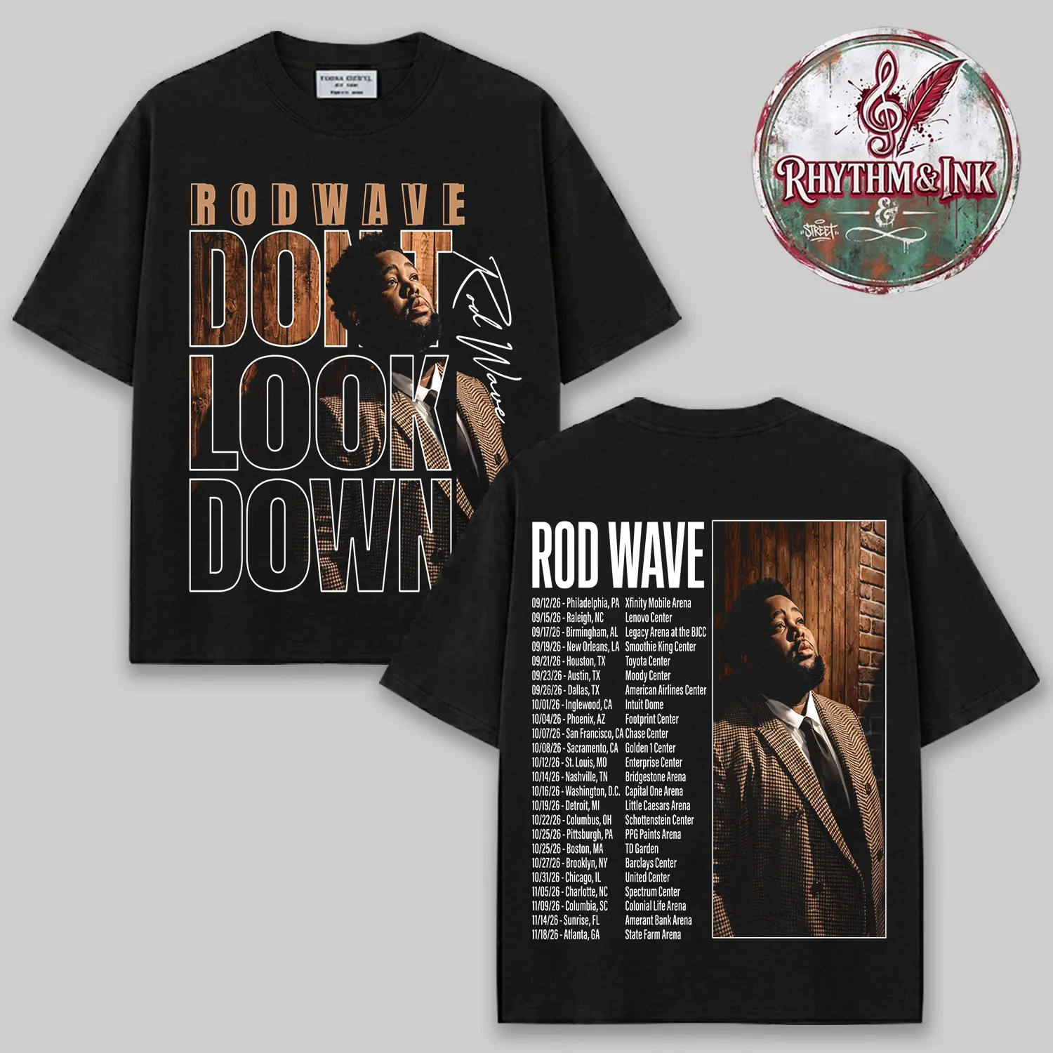 Rod Wave Redemption Experience Tour 2026 Concert Merch Premium Cotton T-Shirt, Double Sided Vintage Rap Graphic Tee, Don't Look Down Tour Streetwear Shirt, Hip Hop Music Tour Merch, Gift for Rod Wave Fans