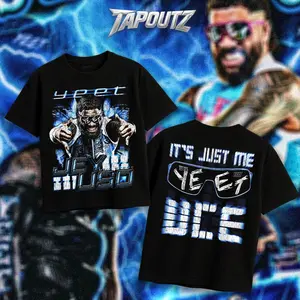 TAPOUTZ Jey Uso Yeet It's Just Me Uce 2 Side Heavy Cotton WWE Double Sides Unisex T-shirt For Wrestling Fan Main Event Jey Uso Apparel Menswear Womenswear Gift For Fans DTG Breathable Printing Classic Soft