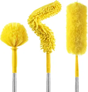 17FT Extendable Duster with 2-9 ft Extension Pole for High Ceilings, Duster for Ceiling Fans Hard-to-Reach Areas, Long Handle Microfiber Dusting Tool for Home
