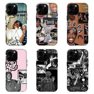 Rapper T-Tupac Sha.kur Phone Case 90s Hip-Hop Rap Collage Print Protective Cover Perfect Gift for Music Fans Compatible for iPhone 11 12 13 14 15 16 17 Pro Max Plus Air Mini West Coast Legend Icon Trend Ultimate Armor Defense Shield