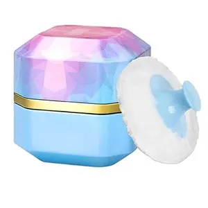Body Powder Puff and Container, 3.35" Portable Dusting Powder Container with Soft Puff Powder Case Box Jar for Baby Women Home and Travel Use