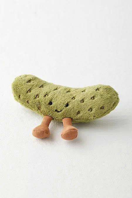 JellyCat Emotional Support Pickle Plush Soft Kawaii Gherkin Stuffed Animal with Corduroy Legs Cute Desk Buddy Room Decor Gift