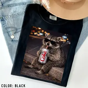 Funny Raccoon Drinking Diet Coke Shirt Vintage Graphic Tees Raccoon Lover Gift graphic  tees