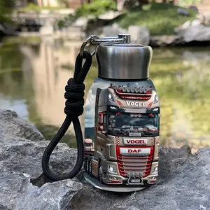 10.5 Oz Stainless Steel Insulated Cup with Lid, Daf Heavy Truck Design, Dual Wall Vacuum Insulation, Ideal for Hot and Cold Drinks