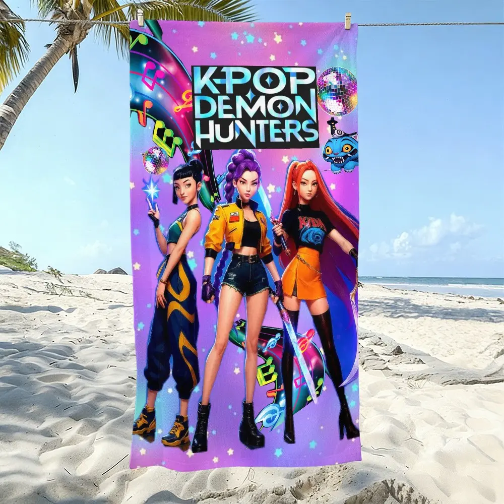 K-Pop Glitter Bath Towel, Soft Microfiber Fabric, Quick-Dry and Absorbent, Perfect for Beach Pool Bathroom, Ideal Gift