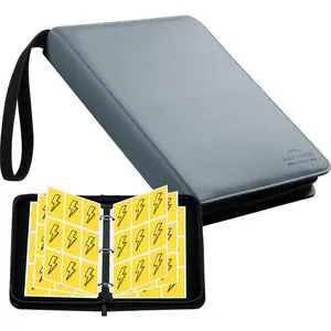 Baseball Card Binder, Trading Card Binder with Sleeves, Sports Card Binder Collectible Trading Card Albums Fits Cards with 50 Removable Sleeves (Gray, 900 Pockets)