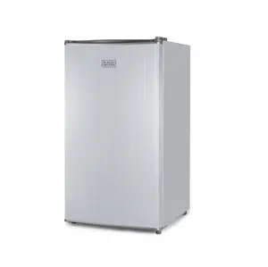 BLACK+DECKER 3.2 Cu. Ft. Compact Refrigerator, ENERGY STAR Small Refrigerator, Single Door Mini Fridge with Chiller Compartment, Personal Fridge for Home or Dorm Room, BCRK32V, Stainless Look